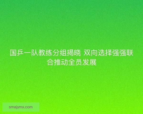 国乒一队教练分组揭晓 双向选择强强联合推动全员发展
